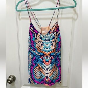 Alice & Trixie top in colorful snakeskin print. Size small. $20.